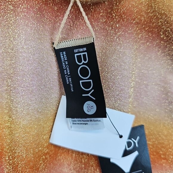 Cotton On Glitter Ombre Sunrise Scoop Neck One Piece Swimsuit Womens XL Cheeky - Picture 7 of 8